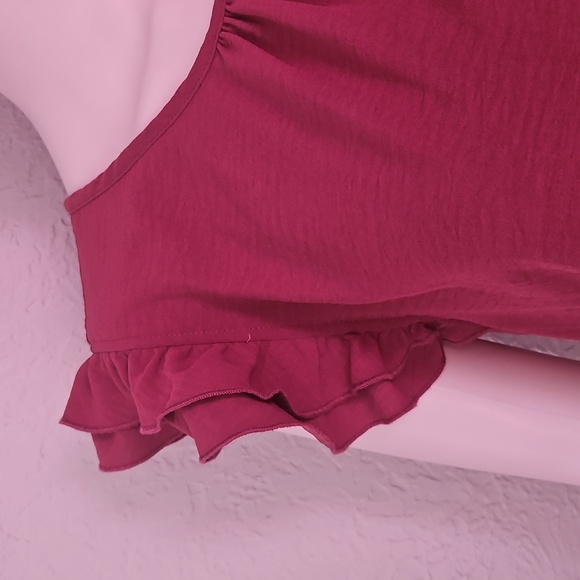 NINE BRITTON Mauve Ruffled Flutter Sleeve Top - Picture 5 of 8